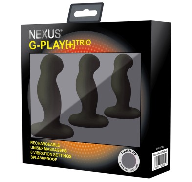 Nexus - G-Play Trio Plus Unisex Vibrator Pack S/M/L Black